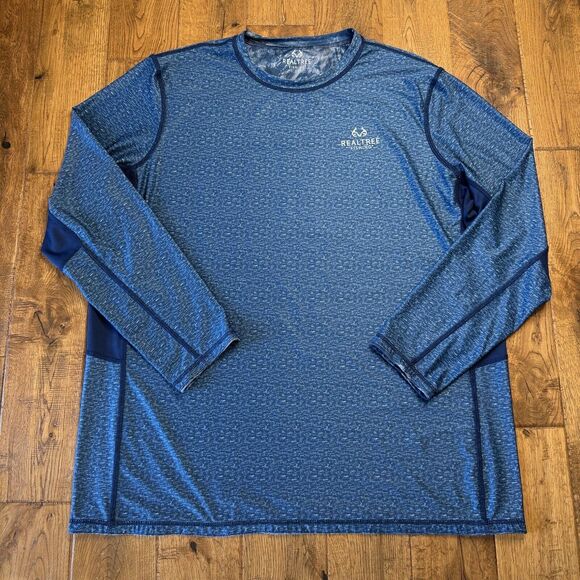 Realtree Other - Realtree Reversible Blue White Camo Long Sleeve Performance Fishing Shirt 2XL